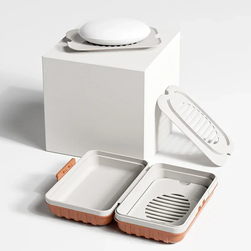 Home Essentials Bathroom Storage - Plastikowa mydelniczka z pokrywką, idealna do