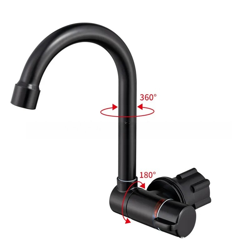 Basin Mixer Tap - Czarny składany kran do kampera, wysuwany