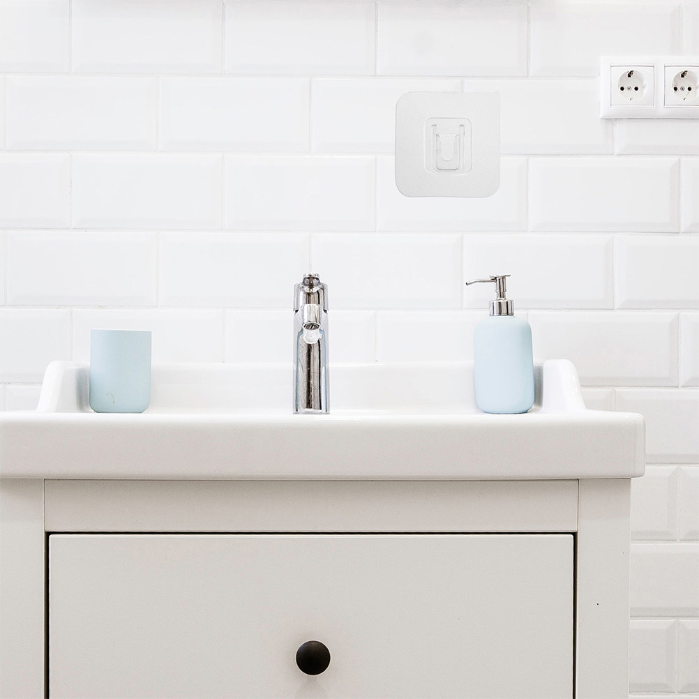 Home Bathroom Organizer - 20 zestawów przezroczystych haczyków do montażu