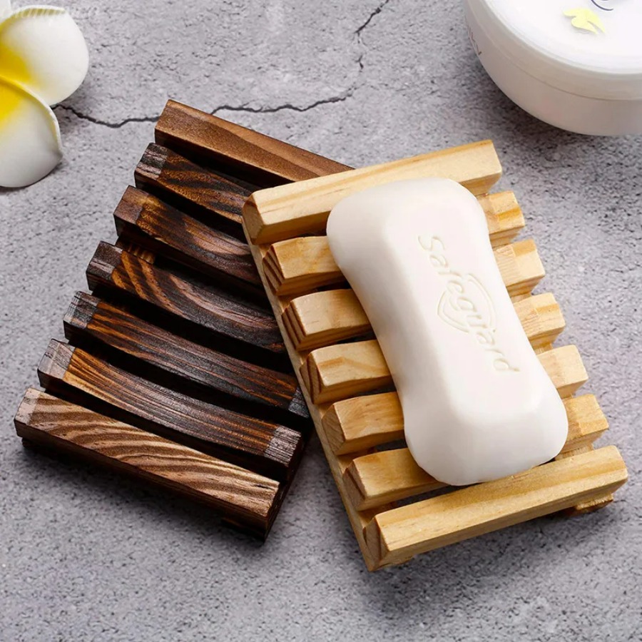 Home Essentials Bathroom Storage - Naturalny uchwyt na mydło z bambusa,